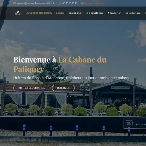Site internet Cabane Huîtres Arcachon créé par Turing Web
