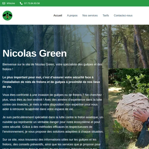 Site internet Nicolas Green créé par Turing Web