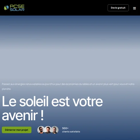 Site internet PCSE Solar créé par Turing Web