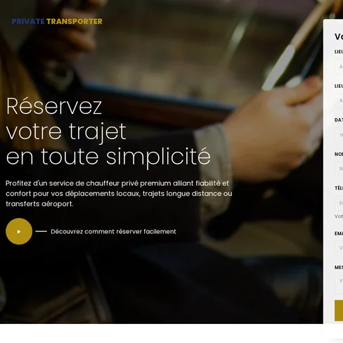 Site internet Private Transporter créé par Turing Web