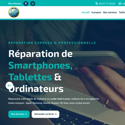 Site internet Réparazard créé par Turing Web